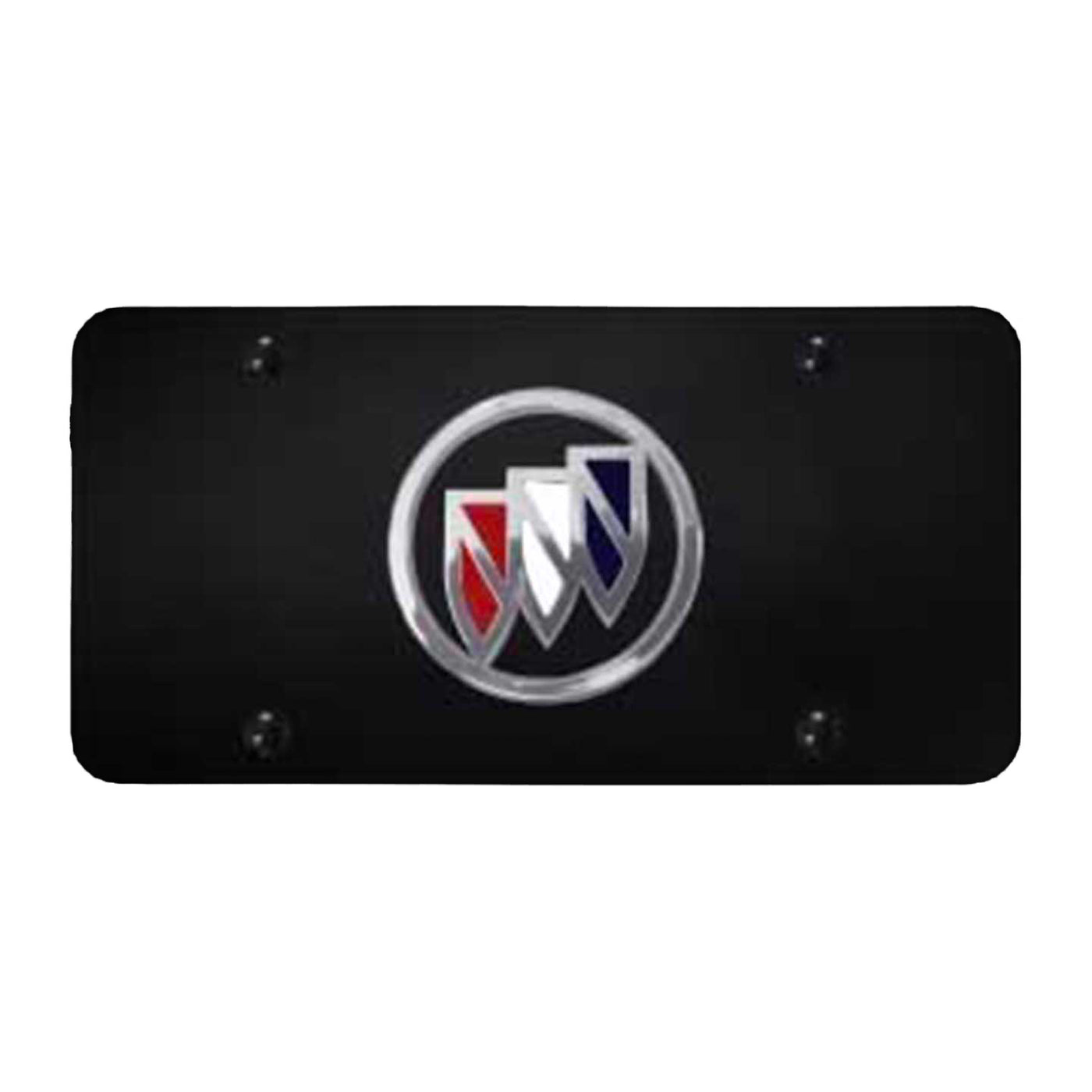 Buick (Tri-Color Fill) License Plate - Chrome on Black