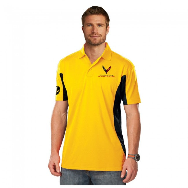 Goldenrod Corvette Racing Colorblock Polo