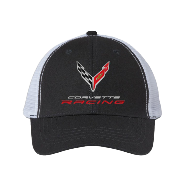 Corvette Racing Modern Trucker Ponytail Cap Black/White