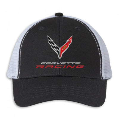 Dark Slate Gray Corvette Racing Modern Trucker Ponytail Cap Black/White