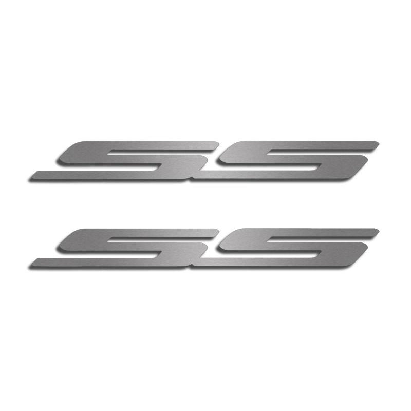 Slate Gray Camaro SS - Exterior SS Emblem Set 2Pc - Brushed Stainless Steel
