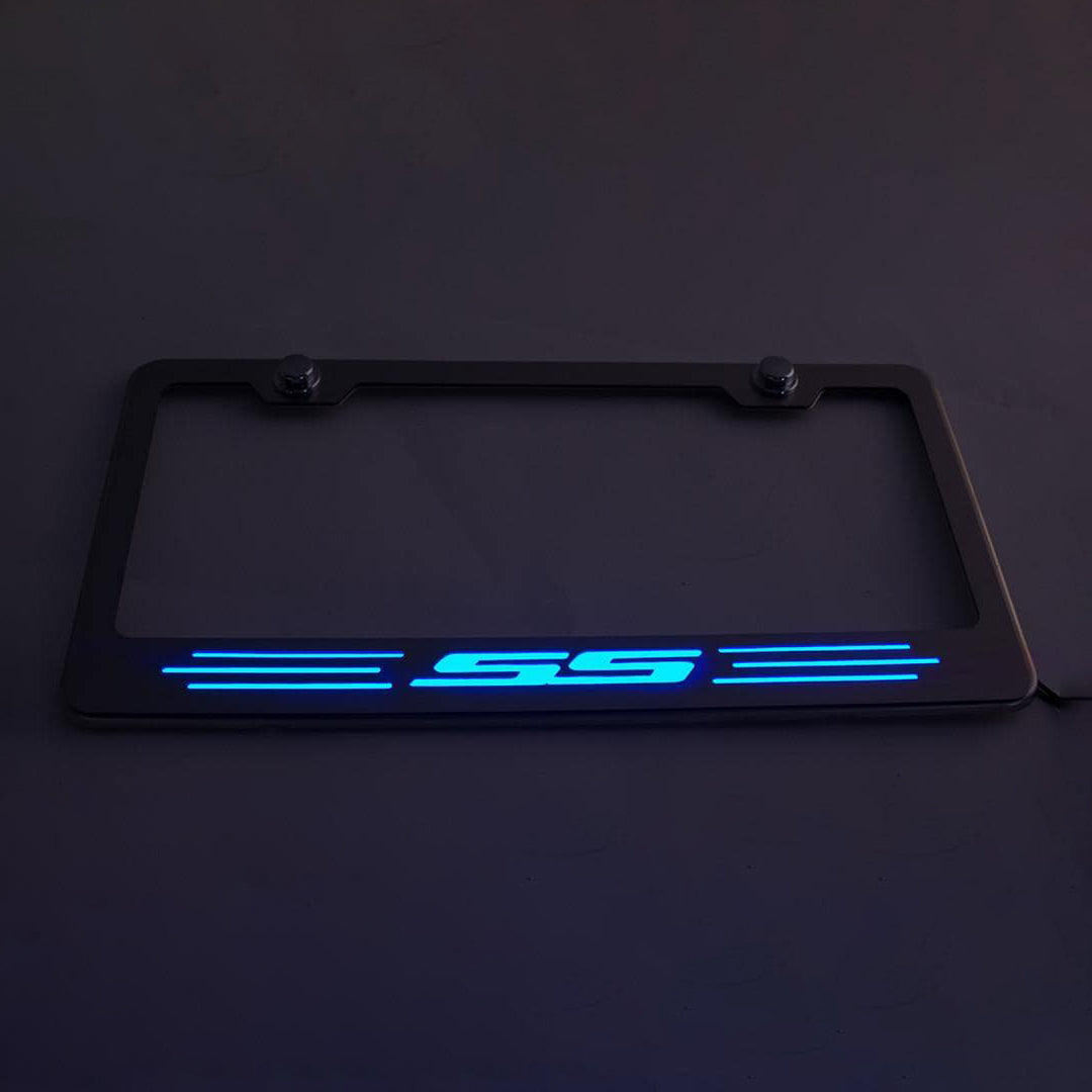 Dark Slate Gray Camaro SS - License Plate Frame for Camaro with SS Lettering - LED