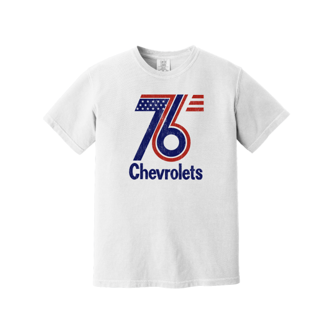 Light Gray Chevrolet Red & Blue 76' Graphic T-Shirt
