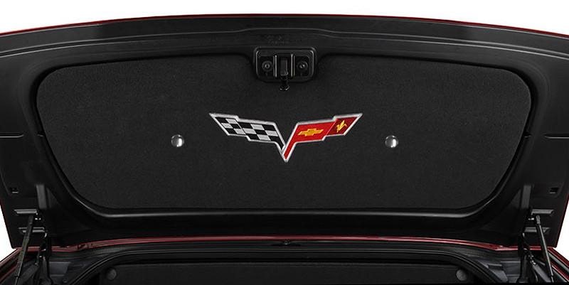 Black 2005-2013 C6 Corvette Convertible only - Trunk Lid Liner Fastener Cover Kit 2Pc - Chrome