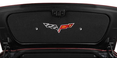 Black 2005-2013 C6 Corvette Convertible only - Trunk Lid Liner Fastener Cover Kit 2Pc - Chrome