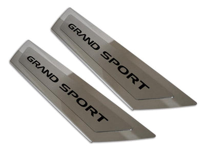 2010-2013 Corvette GS - Outer Door Sills w/Grand Sport Inlay 2Pc - Polished Stainless, Choose Color