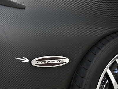 Dark Slate Gray 1997-2004 C5/Z06 Corvette - Side Marker Trim Rear w/Corvette Script 2Pc