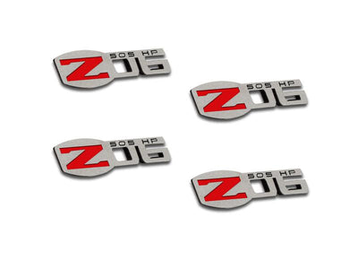 2005-2013 C6 Corvette - Z06 505HP Badges 4Pc - Polished Stainless Steel