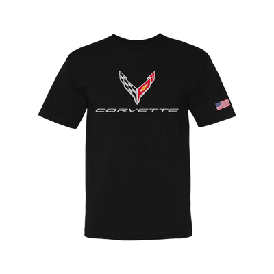 C8 Corvette Crossed Flags Tee *USA Made