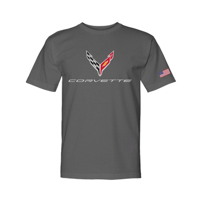 C8 Corvette Crossed Flags Tee *USA Made