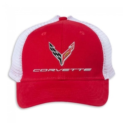 Firebrick Corvette C8 Ponytail Mesh back Cap
