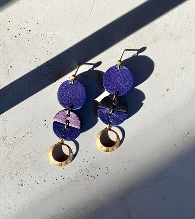 Dark Slate Gray Eternity Moon Earrings by LMNT