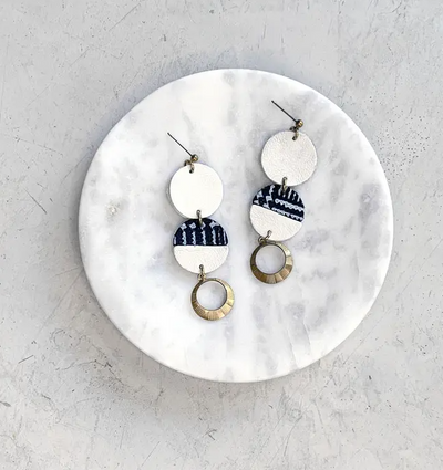 Light Gray Eternity Moon Earrings by LMNT