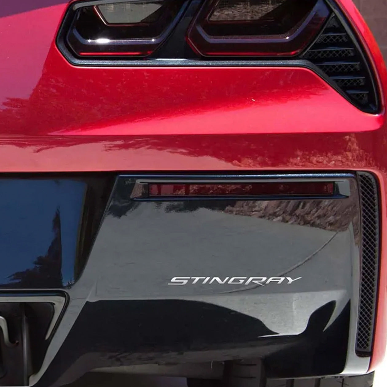 Dark Slate Gray C7 Corvette Rear Bumper Stingray Lettering - Chrome Acrylic