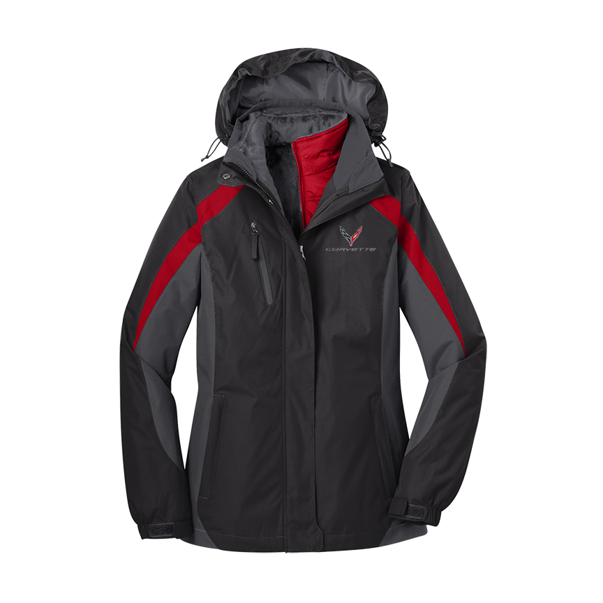 Dark Slate Gray Ladies Corvette Colorbock 3 in 1 Jacket