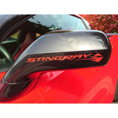 C7 Corvette Mirror Vinyl Decals - Gloss Script & Logo