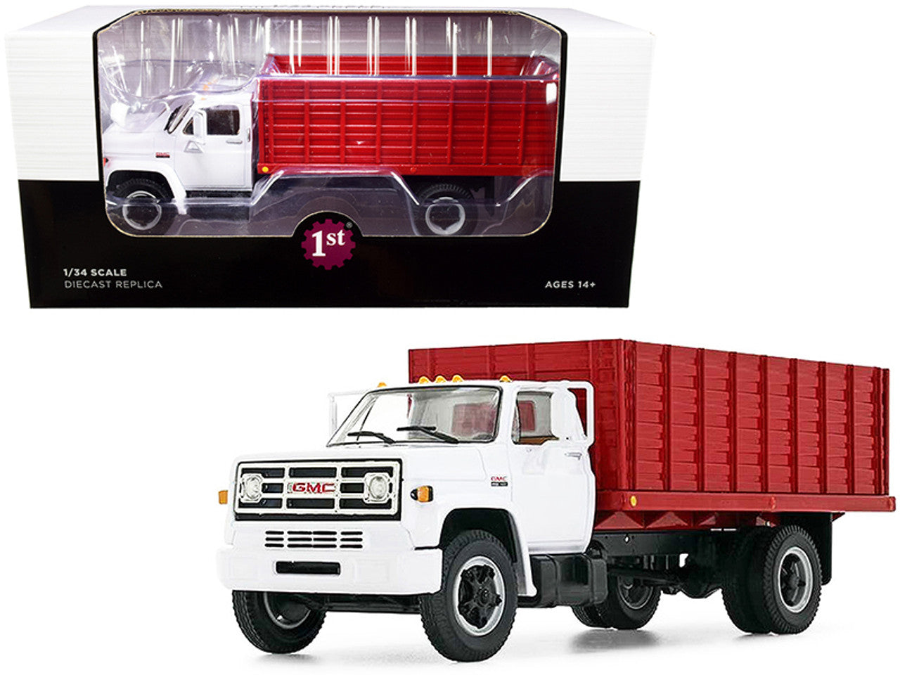 Chevrolet C65 Grain Truck Red and White 1:34 Scale Diecast