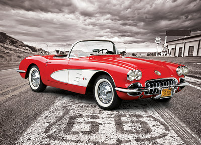 Corvette - Driving Down Route 66 1000 Piece Puzzle