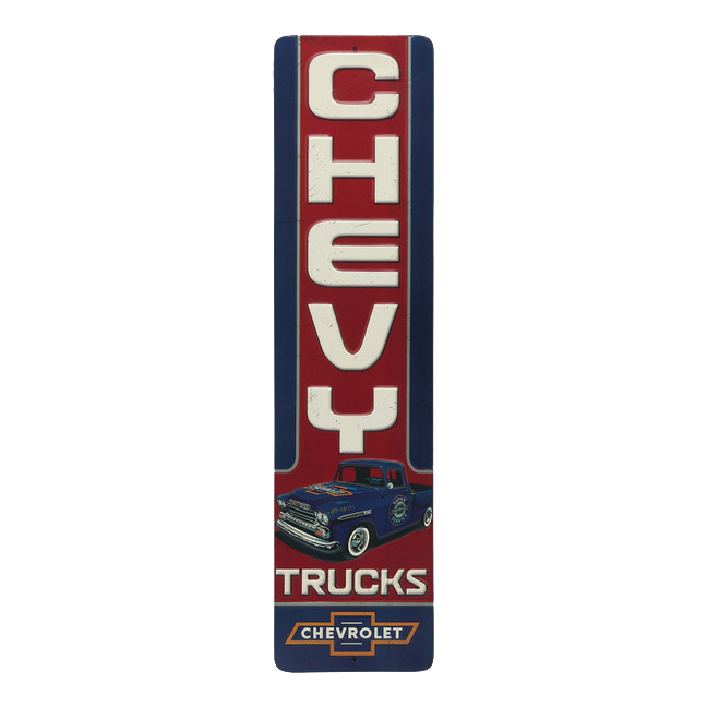 Chevy Truck Vertical Embossed Metal Sign