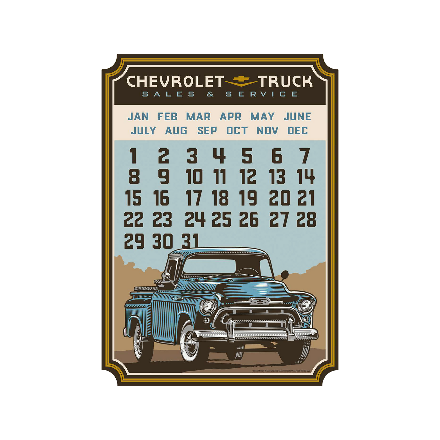 Vintage Chevrolet Truck Metal Calendar GM Company Store vintage-chevrolet-truck-metal-calendar-gm-company-store
