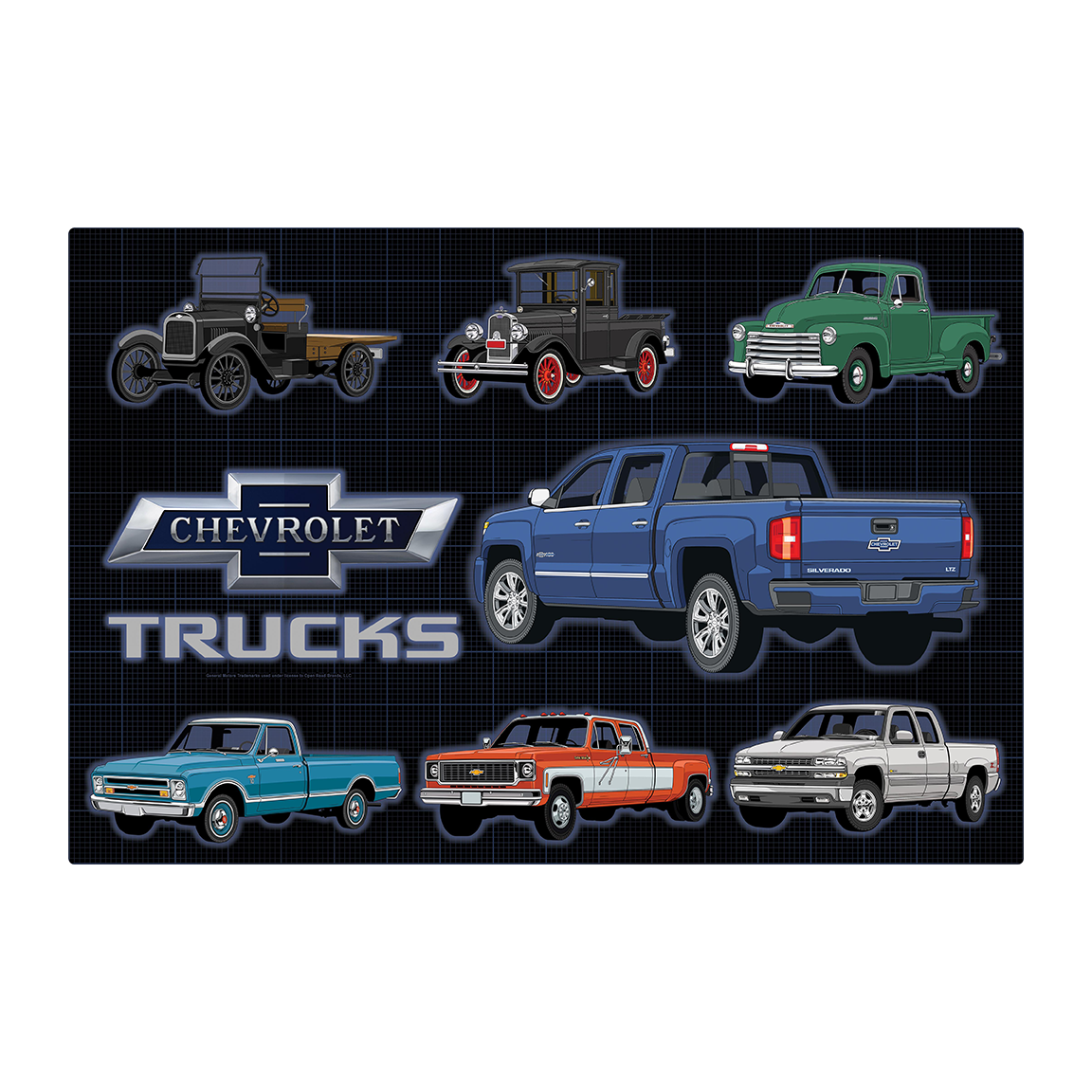Chevrolet Trucks Collage Metal Sign