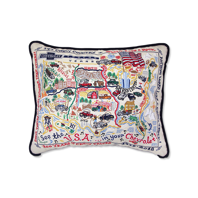 Light Gray Chevy 100 Years Catstudio Pillow