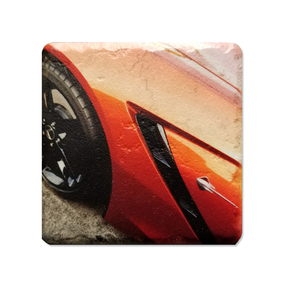 C7 Corvette Orange Picture Stone Coaster