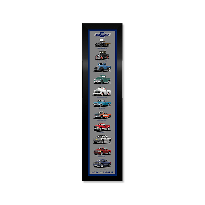 Dim Gray Chevy Truck 100 Generations Framed Canvas