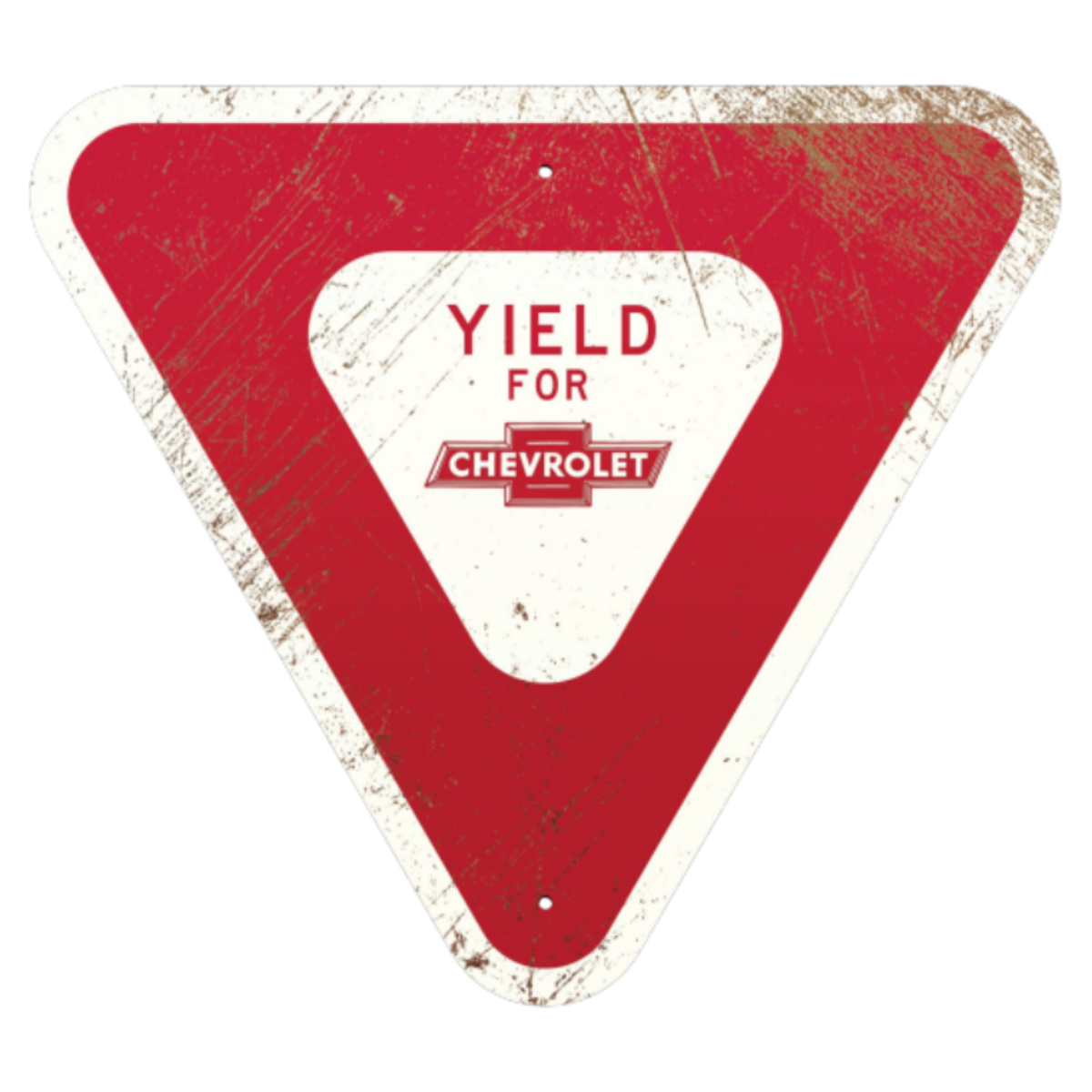 Firebrick Chevrolet Yield Thick Aluminum Sign