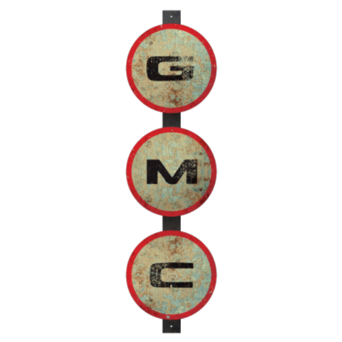 GMC Circle Thick Aluminum Sign