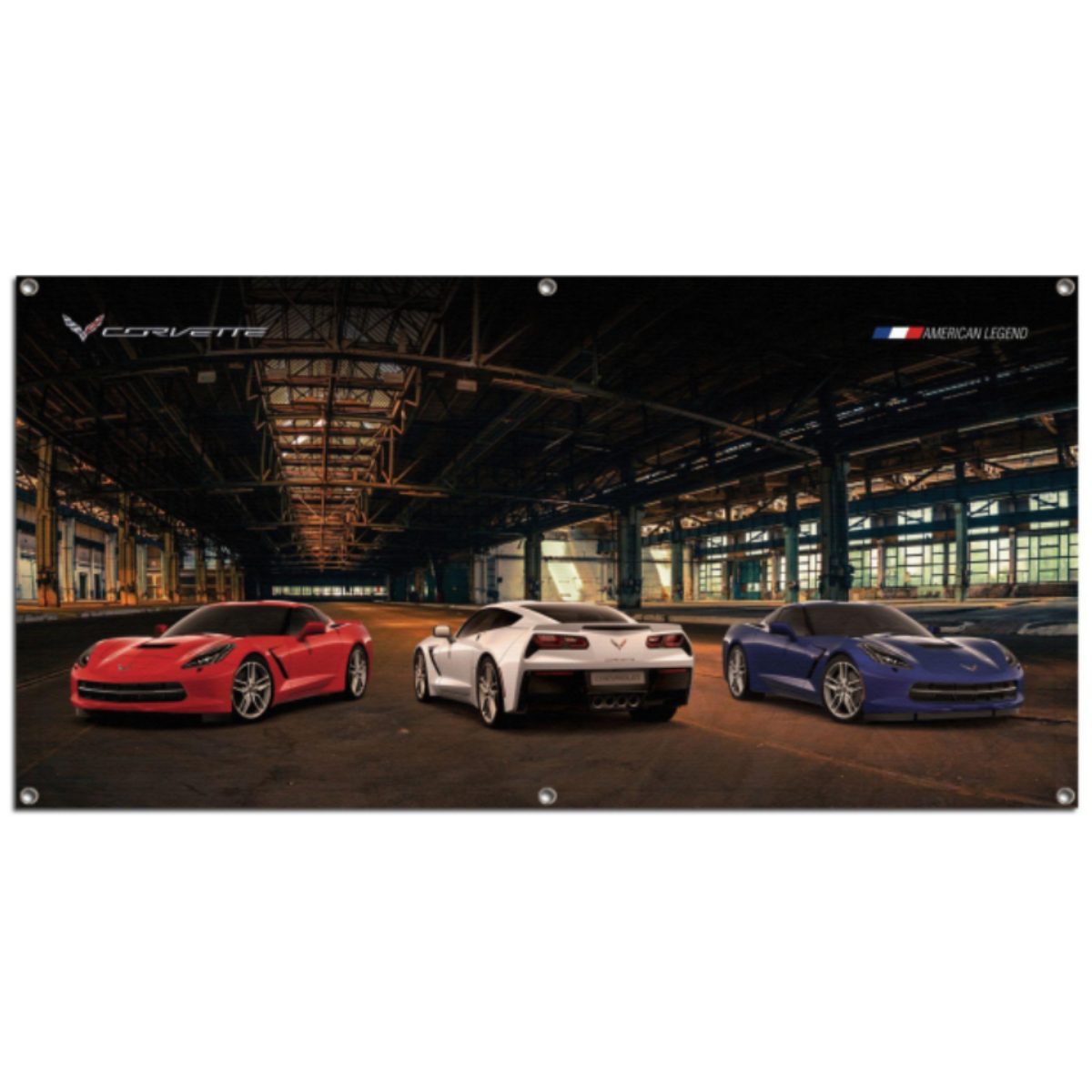 Black Corvette American Legend Giant Garage Banner