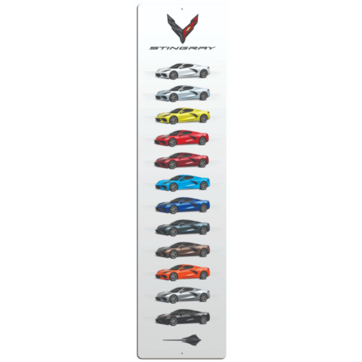 Lavender Corvette Stingray Color Art Thick Aluminum Sign