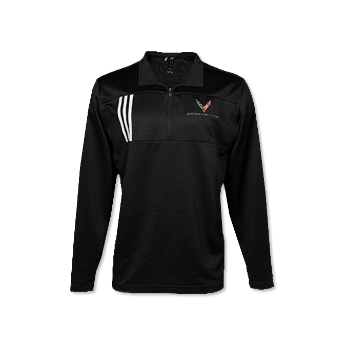 Corvette C8 Adidas 3-Stripe 1/4 Zip