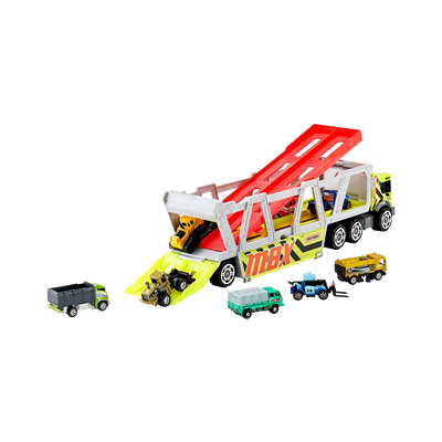 Matchbox Construction Hauler Detachable Cab- with 10 Diecast Cars