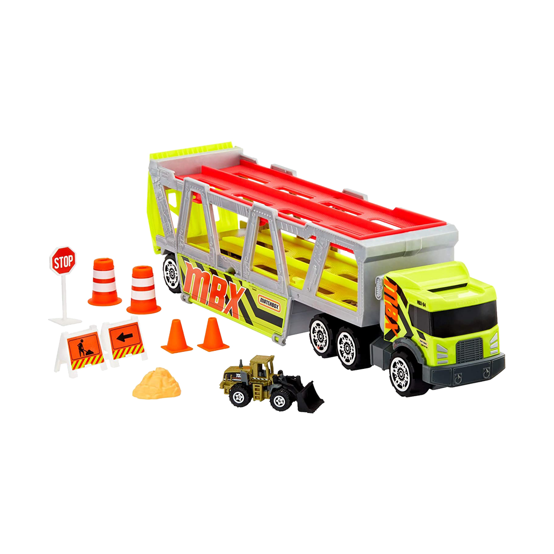 Matchbox Construction Hauler Detachable Cab- with 10 Diecast Cars