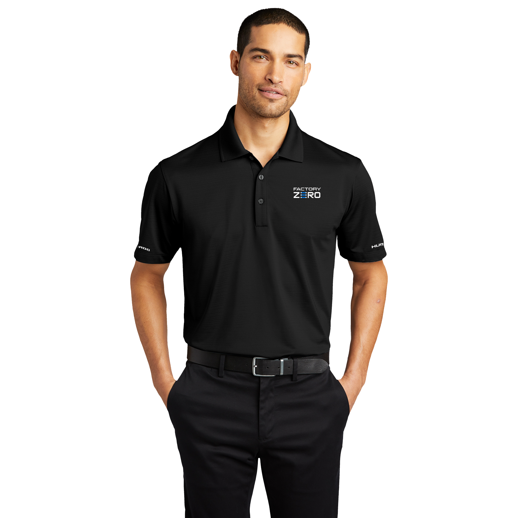 Black HUMMER EV / Silverado EV Factory Zero Mens Stretch Polo