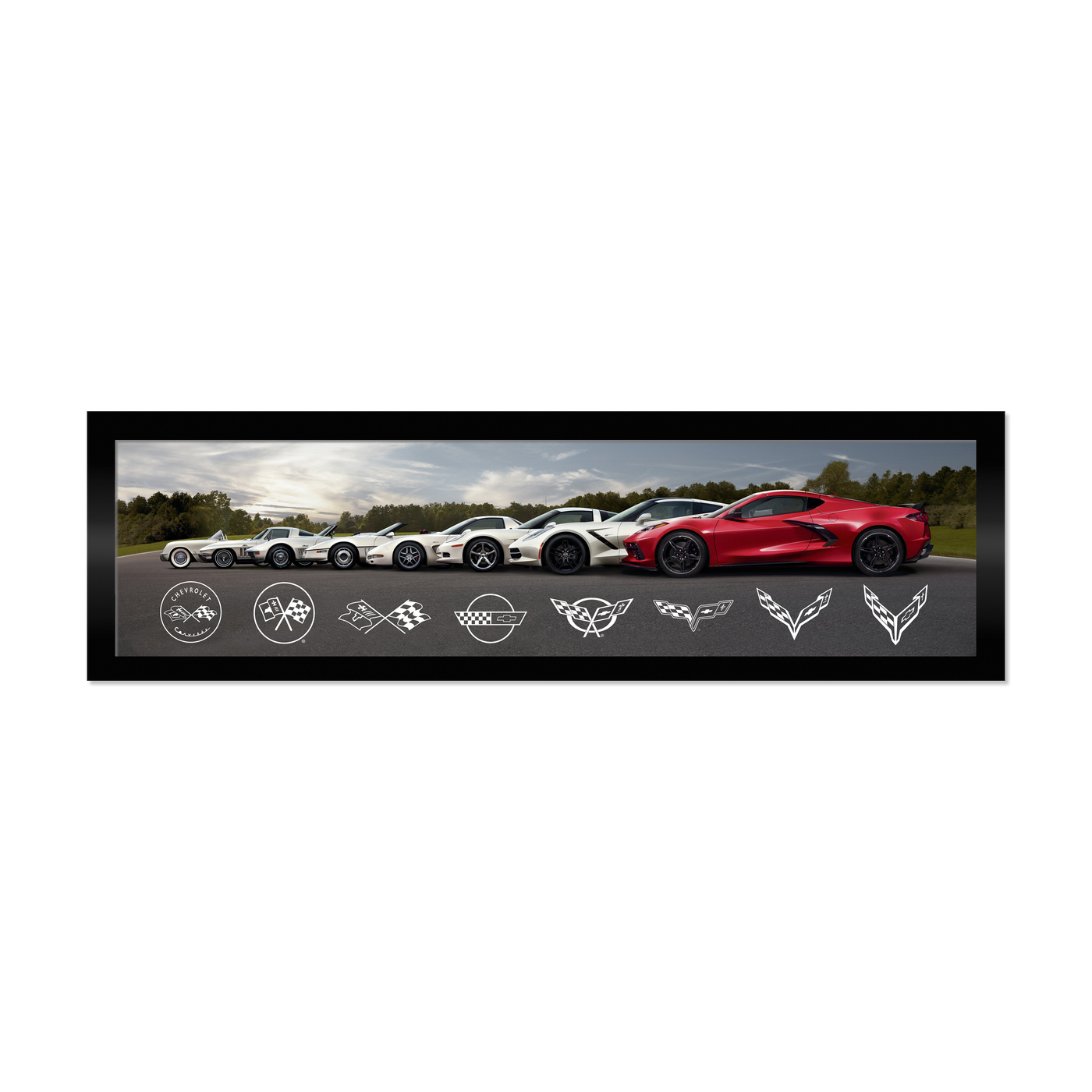 Corvette C8 Generations - Cars Framed Canvas Print