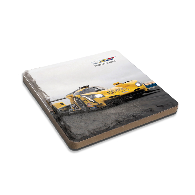 Cadillac Racing Yellow Stone Tile Coaster