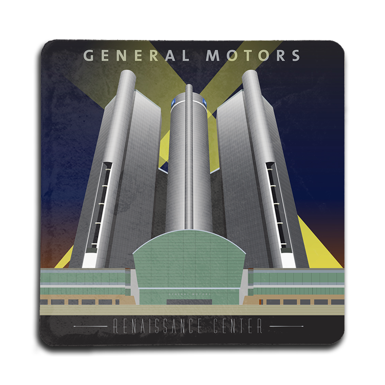 Dark Slate Gray GM Ren Cen Magnet