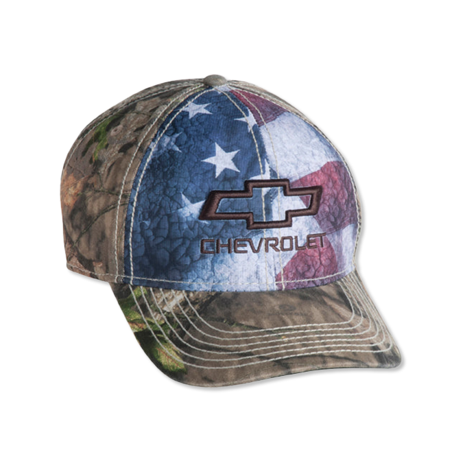 Dim Gray Chevrolet Bowtie USA Camo Cap