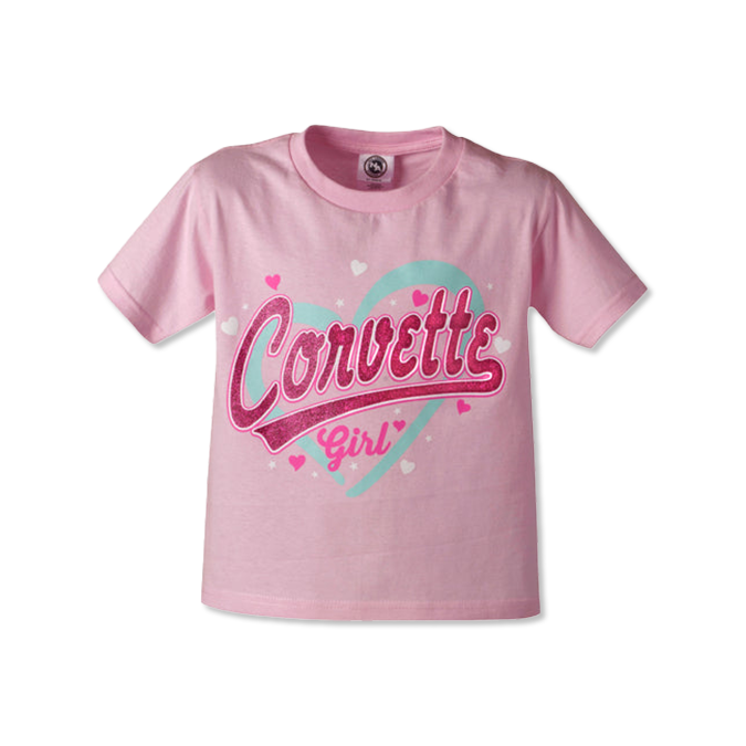 Girl's I Love Corvette Toddler Tee