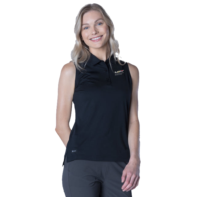 Dark Gray Cadillac Racing Women's Aries Sleeveless Polo