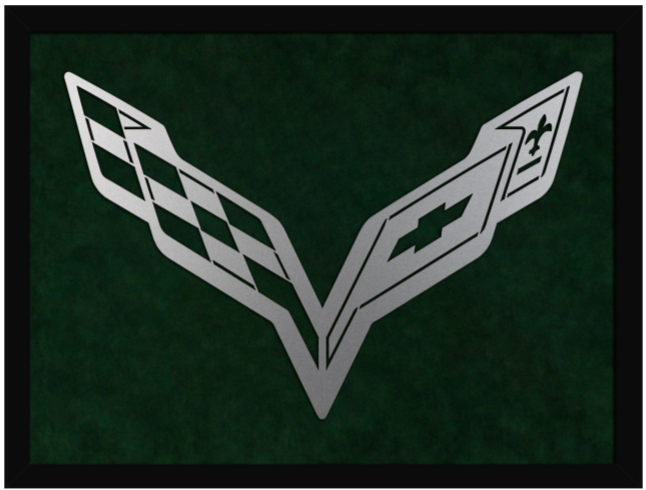 Black C7 Corvette Laser Cut Logo Sign