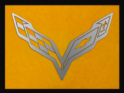 Dark Goldenrod C7 Corvette Laser Cut Logo Sign