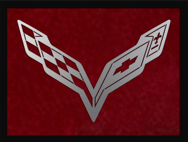 Dark Red C7 Corvette Laser Cut Logo Sign