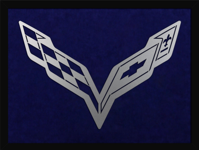 Black C7 Corvette Laser Cut Logo Sign