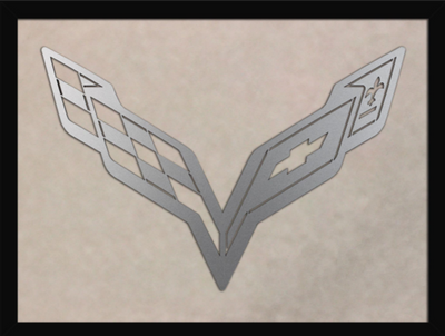 Dark Gray C7 Corvette Laser Cut Logo Sign