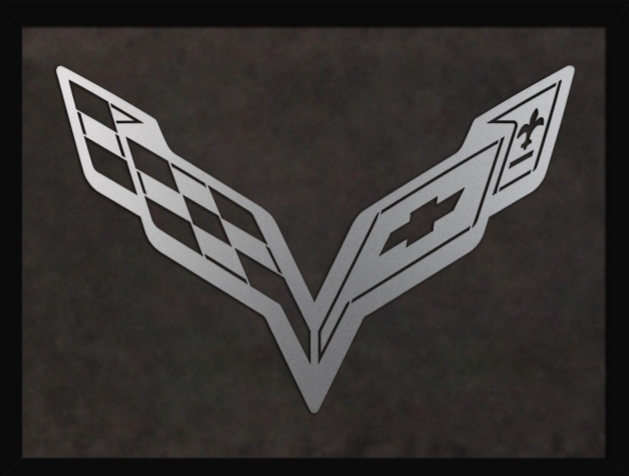 Dark Slate Gray C7 Corvette Laser Cut Logo Sign