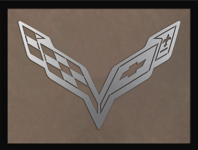 Dim Gray C7 Corvette Laser Cut Logo Sign