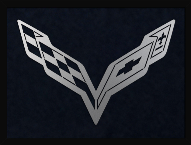Black C7 Corvette Laser Cut Logo Sign